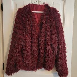 Open Front Cardigan Faux Fur Coat/Jacket